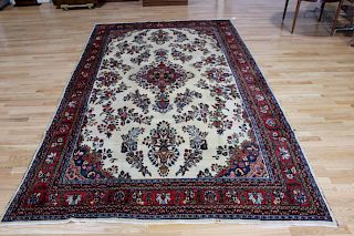 Antique And Finely Hand Woven Kirman Style Carpet