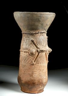 Large 20th C. Nigerian Nupeci Ceramic Bowl