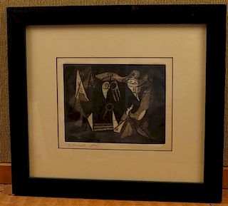 Tobias Musicant  Mezzotint Etching on Paper Painting