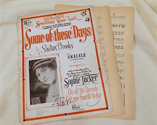 Some of These Days Sheet Music Sophie Tucker Autograph