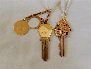 Lana Turner Original House 14k Gold Keys Key Chain
