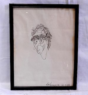 Kurt Vonnegut Jr. Drawing on Paper 1970