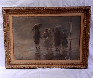 Hayward Veal Oil On Canvas Painting in Kulicke Frame