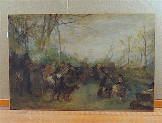 English School Afternoon Picnic on Canvas