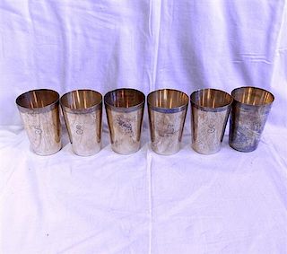Tiffany &amp; Co Sterling Silver Tumbler Cup Set 6pc