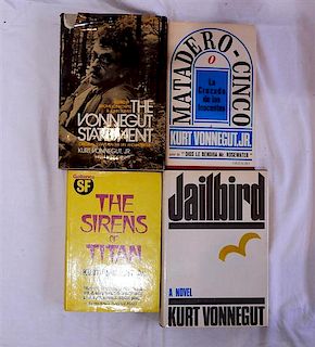Kurt Vonnegut Autographed Book Lot of 4