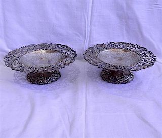 Bigelow Kennard &amp; Co Sterling Compote Dish Set 2pc