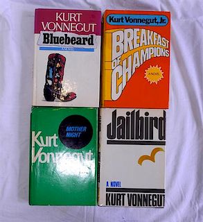 Kurt Vonnegut Autographed Book Lot of 4