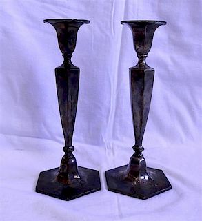 1920s Tiffany &amp; Co Sterling Silver  Candle Stick 2pc