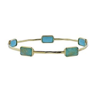 Ippolita Rock Candy Gelato Turquoise Quartz 5 Stone 18k Gold Bracelet