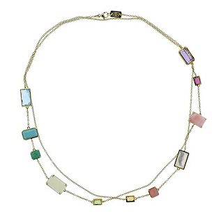 Ippolita Rock Candy Summer Rainbow Gemstone 18k Gold Necklace
