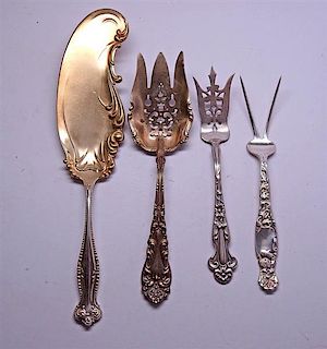 4 Early American Sterling Silver Table Server