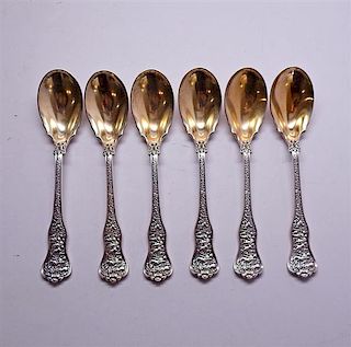 Tiffany Olimpian 1878 Sterling Silver Set of 6 Ice Cream Spoons