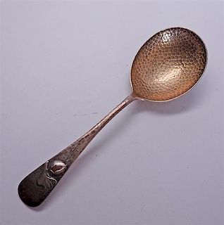 Whiting &amp; Co Hammered Mixed Metal Acorn Serving Spoon 