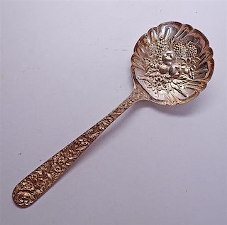 S. Kirk &amp; Son Repousse Sterling Berry Server Spoon