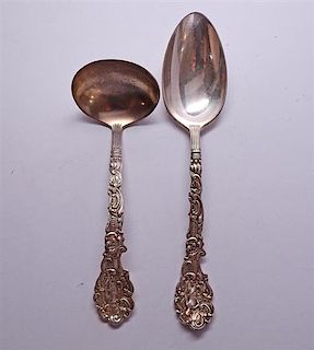 Gorham Versailles Sterling Serving Spoon Ladle Set 