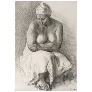 FRANCISCO ZÚÑIGA, Mujer sentada con turbante.