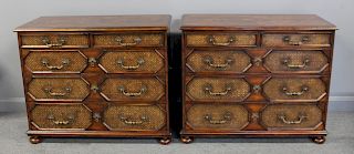 Pair of Theodore Alexander 2 Over 3 Drawer Comodes