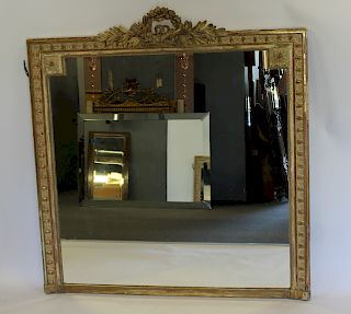 Finely Carved & Gilt Decorated Over Mantel Mirror