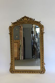 Antique Giltwood and Gessoe Pier Mirror.