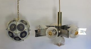 MIDCENTURY. Lot Of 2 Chandeliers To Inc.