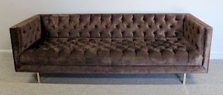 Vintage Velvet Upholstered Chesterfield Style Sofa