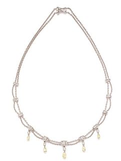 A Platinum and Diamond Swag Necklace, Susan Berman, 18.30 dwts.
