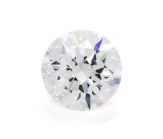 A 5.28 Carat Round Brilliant Cut Diamond,