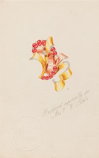 A Collection of Original Gouache on Paper Jewelry Designs for Trabert & Hoeffer-Mauboussin,