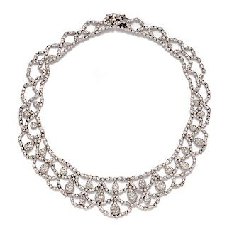 An 18 Karat White Gold and Diamond Collar Necklace, Hasbani, 64.70 dwts.