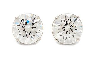 A Pair of Platinum and Diamond Stud Earrings, 2.70 dwts.