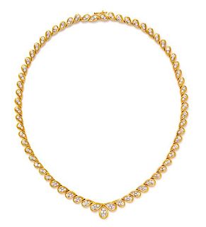 An 18 Karat Yellow Gold and Diamond Necklace, 37.10 dwts.