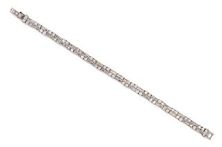 A Platinum and Diamond Line Bracelet, 17.50 dwts.