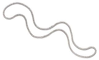A Pair of Platinum and Diamond Convertible Riviere Necklaces, 79.80 dwts.