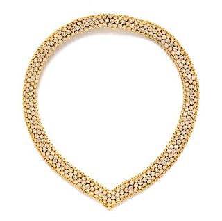 An 18 Karat Yellow Gold and Diamond Convertible Necklace, 82.00 dwts.