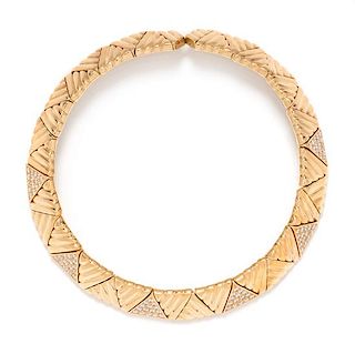 An 18 Karat Yellow Gold and Diamond Collar Necklace, Tannler, 111.40 dwts.