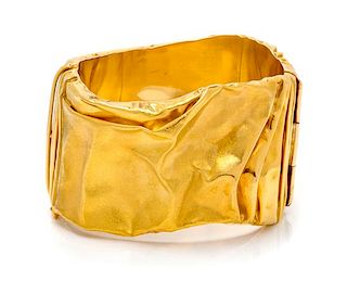 A 22 and 18 Karat Yellow Gold Bangle Bracelet, Faranakas, 53.20 dwts.