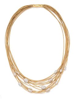 An 18 Karat Bicolor Gold and Diamond Necklace, Marco Bicego, 33.90 dwts.