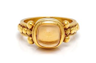 An 18 Karat Yellow Gold and Citrine Ring, Marlene Stowe, 5.80 dwts.