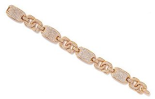 An 18 Karat Rose Gold and Diamond Bracelet, Hasbani, 17.40 dwts.