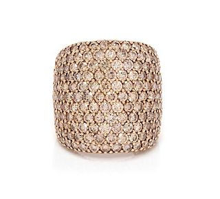 An 18 Karat Rose Gold and Colored Diamond Ring, Crivelli, 15.10 dwts.