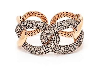 An 18 Karat Rose Gold and Diamond Bracelet, Damaso Martinez, 35.80 dwts.
