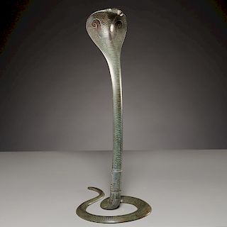 Large South Asian bronze Cobra fountainhead