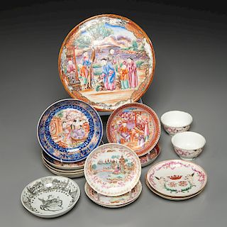 (14) Chinese Export famille rose dishes