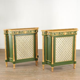 Nice pair George III style painted side cabinets