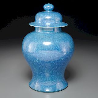 Chinese Robin's egg blue jar and cover