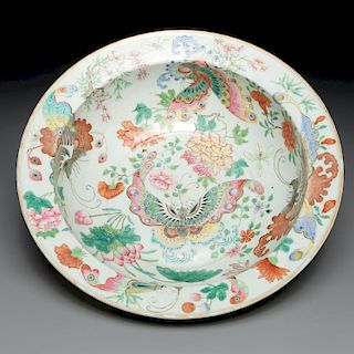 Large Chinese porcelain butterfly bowl