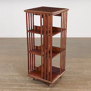 Victorian brass mounted revolving bookcase