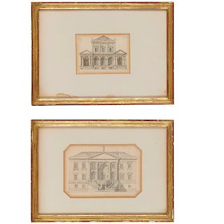 Fine pair Palladian architectural paintings