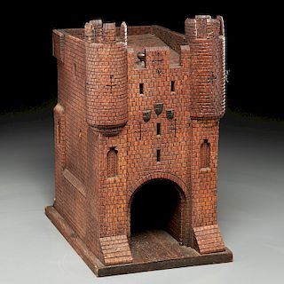 Antique architectural box in the form of a castle